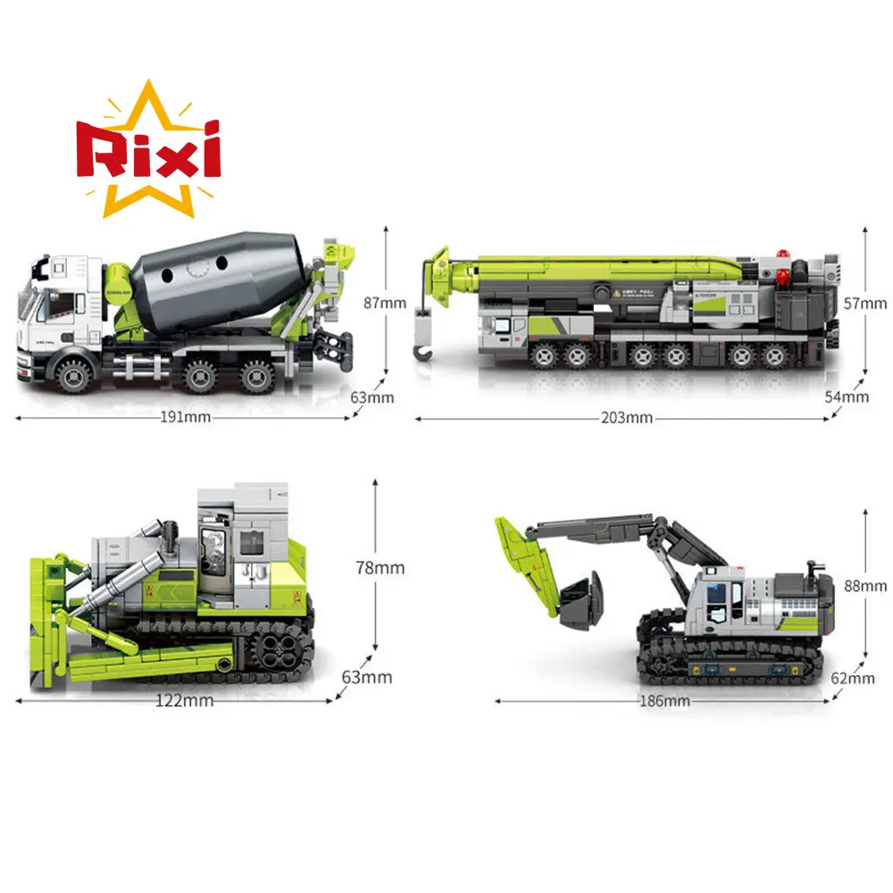 Городская техника строительный экскаватор бульдозер кран миксер автомобиль