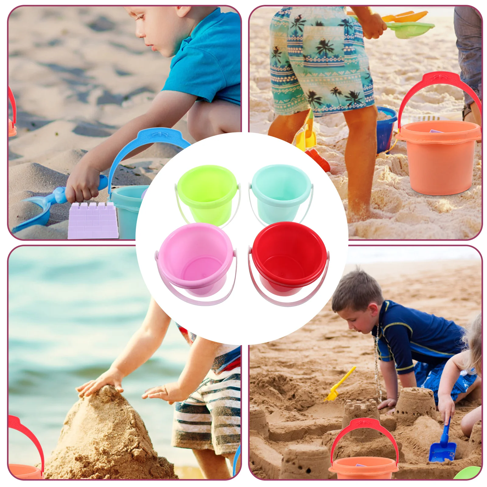 4 шт. пластиковый ствол мини-ведро игрушка пляжные игрушки детский песок для