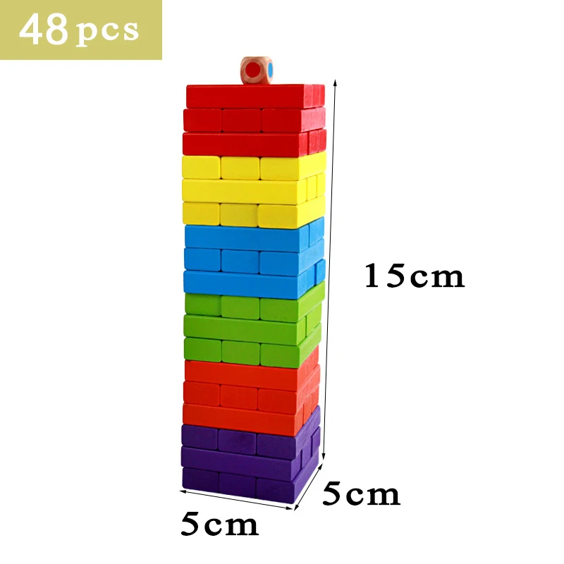 

1PC New Wooden Montessori Educational Toy Building Block Toy Brain Game Kid Party Balance Game Wooden Domino Block Children Gift