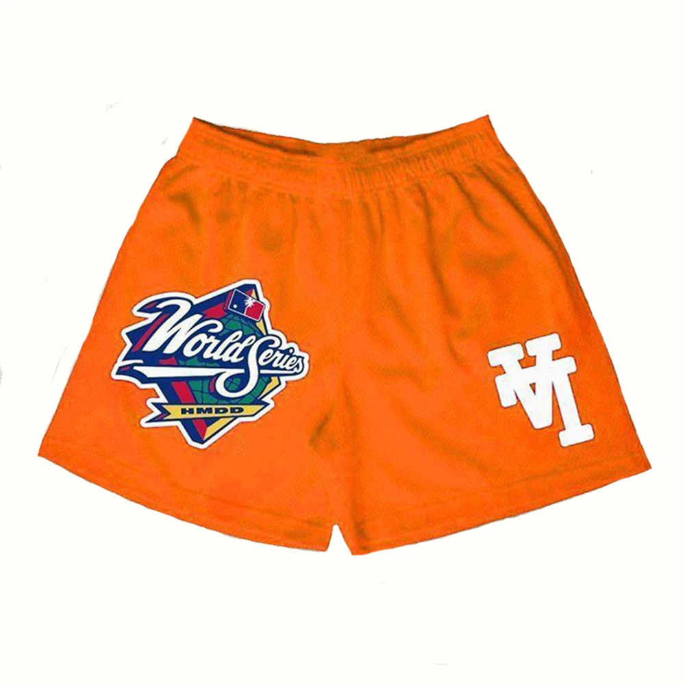 

Mens EE Basic Shorts World Series LA Orange Hip Hop Running Fitness Breathable Quick Dry Summer Gym Workout Male Mesh Shorts
