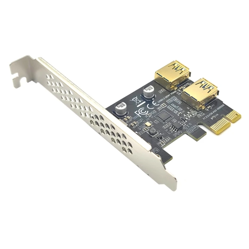 

Карта PCIE USB 3.2 GEN1 к USB3.0 Адаптер расширения PCI-E USB Riser Card 2 порта Прямая поставка