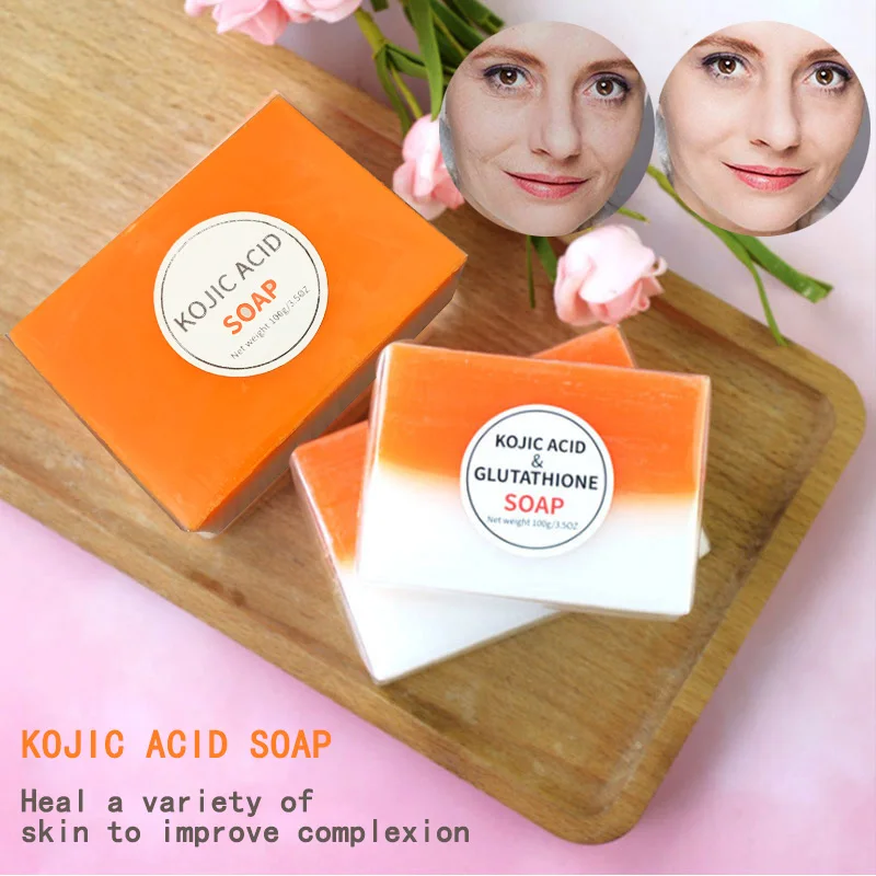 

100g Kojic Acid Soap Whitening Soap 3 Colors Glycerin Handmade Soap Glutathione Whitening Soap Skin Bleaching Soap Brighten Face