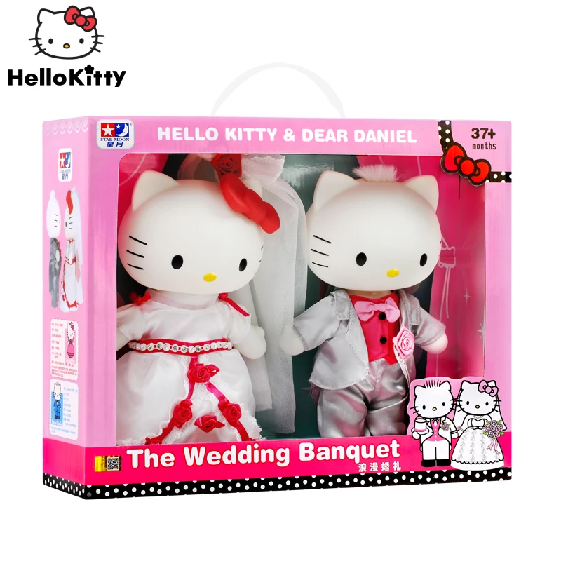 

Hello Kitty Kawaii Cute Doll Original Daniel The Wedding Banquet Couple Pretent Toys Sanrio Anime Figure Wedding Suit Toys Gift
