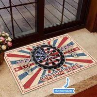 personalized name darts welcome flannel doormat porch rug mats floor carpet 3d printed indoor outdoor doormat non slip style 1