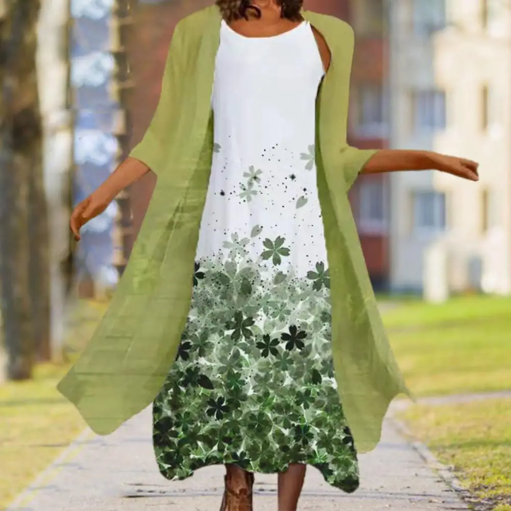 

Eye-catching Wear-resistant Mid-calf Length Lady Dress Set Dating Clothing