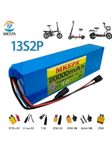 Литий-ионный аккумулятор MKEPA 48В 20Ач 18650 13S2P 1000Вт