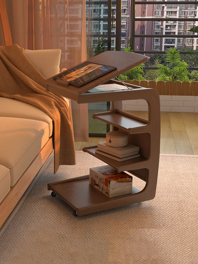 Скандинавский журнальный столик из цельного дерева для гостиной диван
