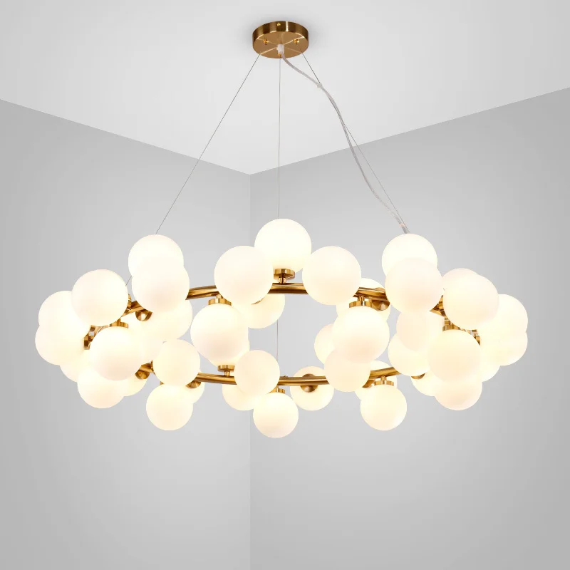 Светодиодные люстры в скандинавском стиле Подвесная лампа из прозрачного стекла