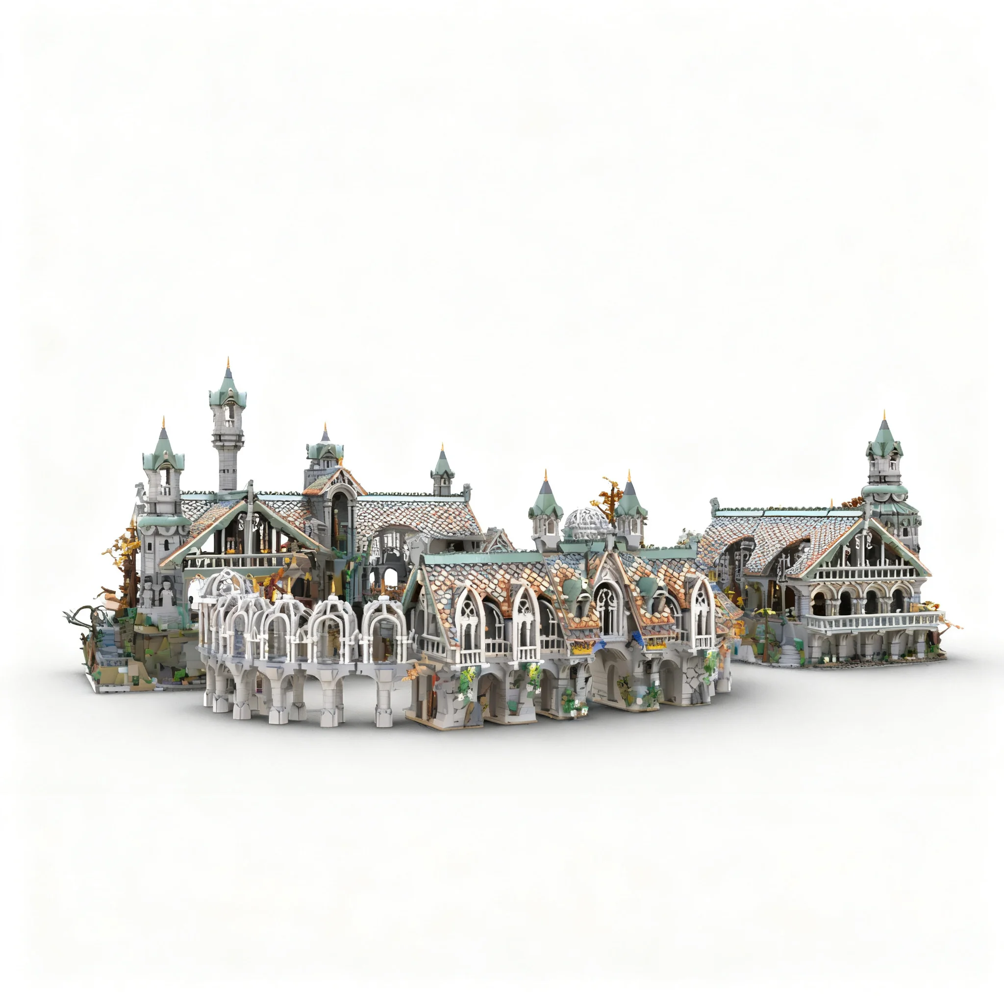 6754 детали MOC: Архитектурная модель Ворот Ривенделла из «Властелина колец» (Хоббит), конструктор, креативный подарок на Рождество, игрушка для самостоятельной сборки (art.: 3920dc6a13b09) - 3920dc6a13b09