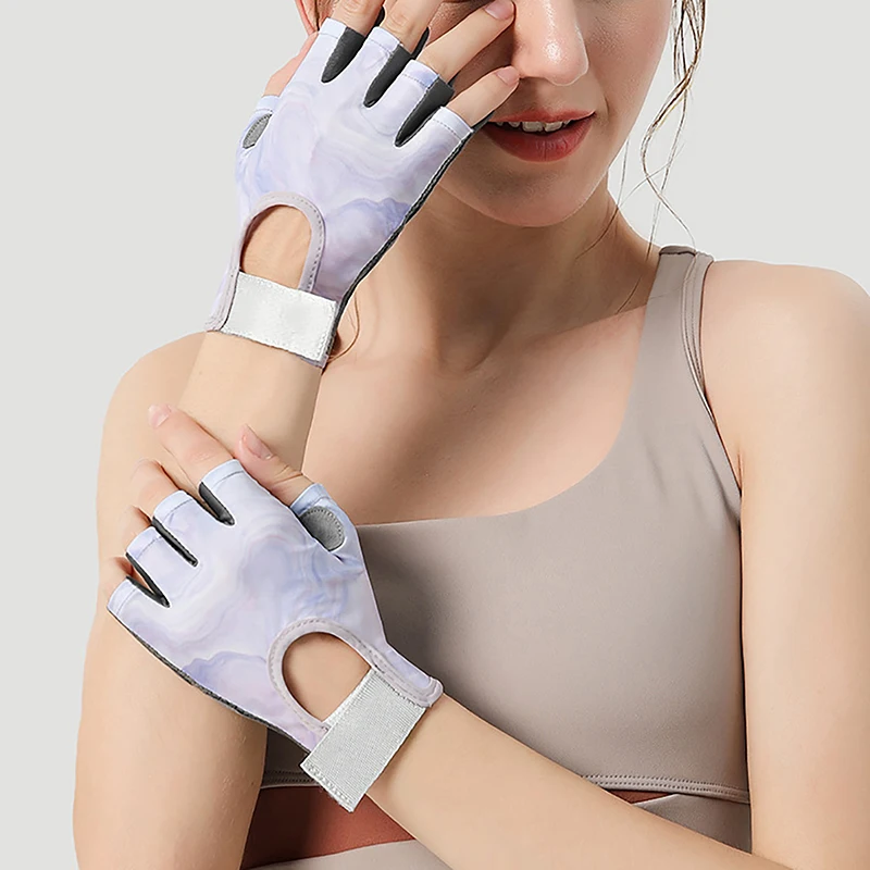 

Cycling Gloves Women Fitness Gloves Gym Weightlifting Climbing Exercises Work Out Wrist Belt Shock Absorb Foam Pad Palm Crossfit