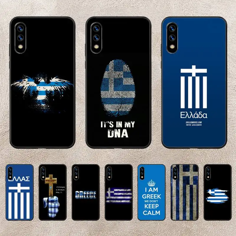 

Greece Greek National Flags Phone Case For Huawei P10 P20 P30 P50 Lite Pro P Smart Plus Cove Fundas