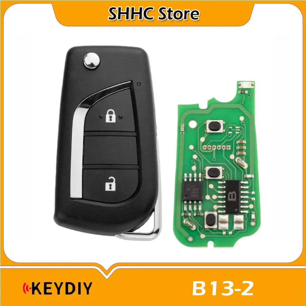 Фото Универсальный автомобильный ключ-пульт KEYDIY KD B13-2 с 2 кнопками для Toyota, совместимый с программаторами KD900, KD-X2, KD Mini №1