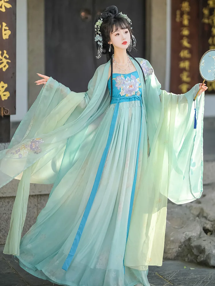 Оригинальный Женский костюм династии ханьфу NT134 с вышивкой в стиле древней Тан