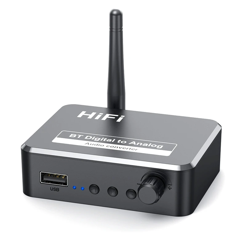 

Приемник Bluetooth 5,2, U-диск, цифро-аналоговый аудиопреобразователь Spdif, оптоволоконный сигнал до 3,5 мм, 3,5 AUX, 2RCA адаптер