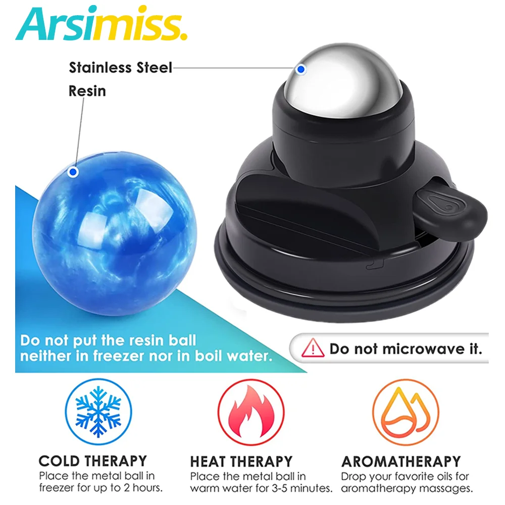 Mountable Massage Ball Roller Hand Held Massager For Trigger Point Deep Tissue Body Massager Suction Cup Hot/Cold Massage Ball