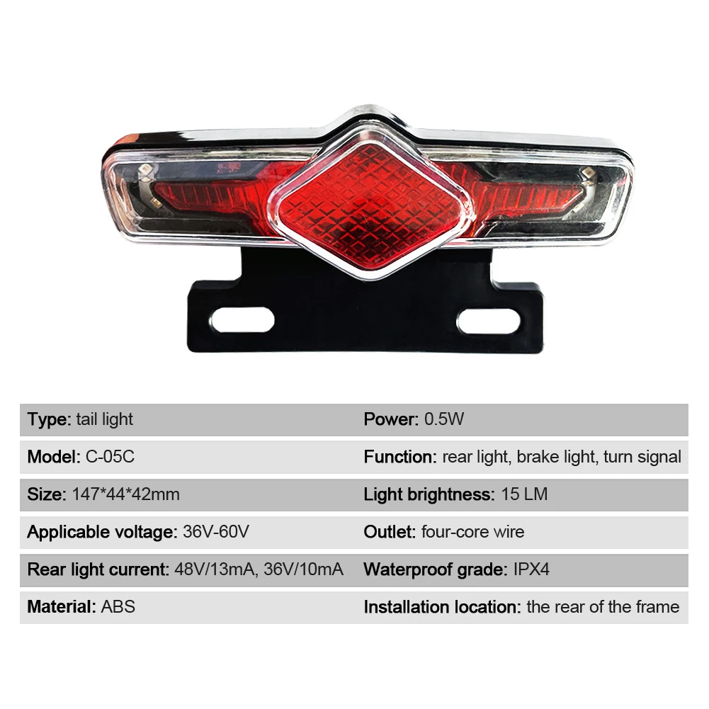 

LED Light Set Ebike Parts DK336 Switch Electric Bicycle Accessories Front Light Taillight For E-bike Retrofit Durable Brand New