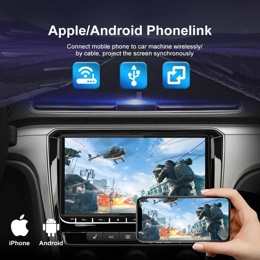 Iorigin IPS 9-дюймовый автомобильный радиоприемник 1280*720 1 + 16 Гб GPS Carplay Android видео для VW