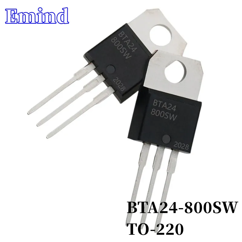 

5Pcs BTA24-800SW BTA24 Thyristor TO-220 24A/800V DIP Triac Large Chip