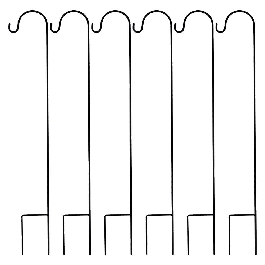 

6 Pcs Bird Feeders Outdoors Hanging Pole Shepherd Hook Courtyard Hanger Light Iron Simple Handicraft Hooks