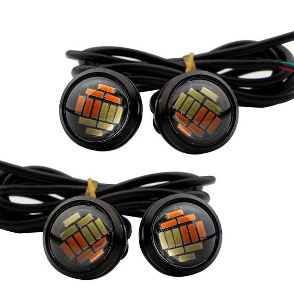 10 Pcs 12V 2 m Dual Color Switchback 4014 Smd 12 Led Drl Eagle Eye Daytime Light Car Motor Turn Lights images - 6