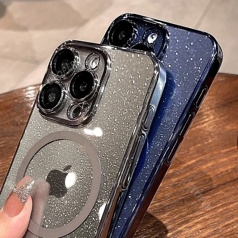 Новый Модный Блестящий Магнитный чехол Magsafe для iPhone 15 14 13 12 11 Pro Max Plus Жесткий