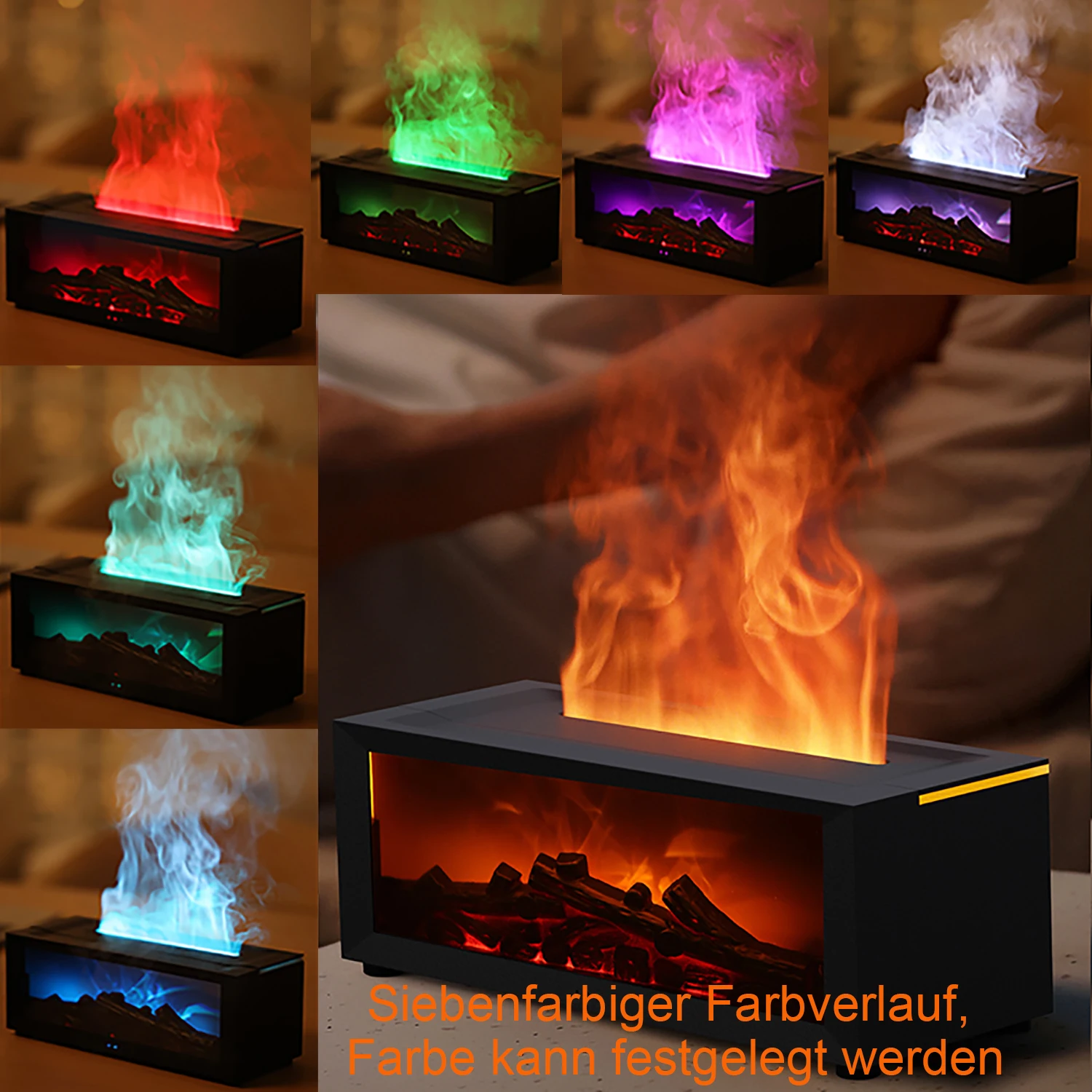 7 красочных пламенных камина аромадиффузор 150 мл безводный увлажнитель воздуха с