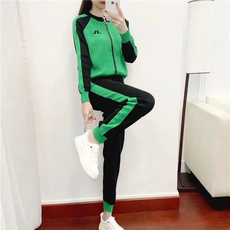 

2023 Golf Women's Clothing 2 Piece Set Golf Suit Women's Golf Wear Autumn 2023 Women's Golf Clothes Pants Tennis Tops
