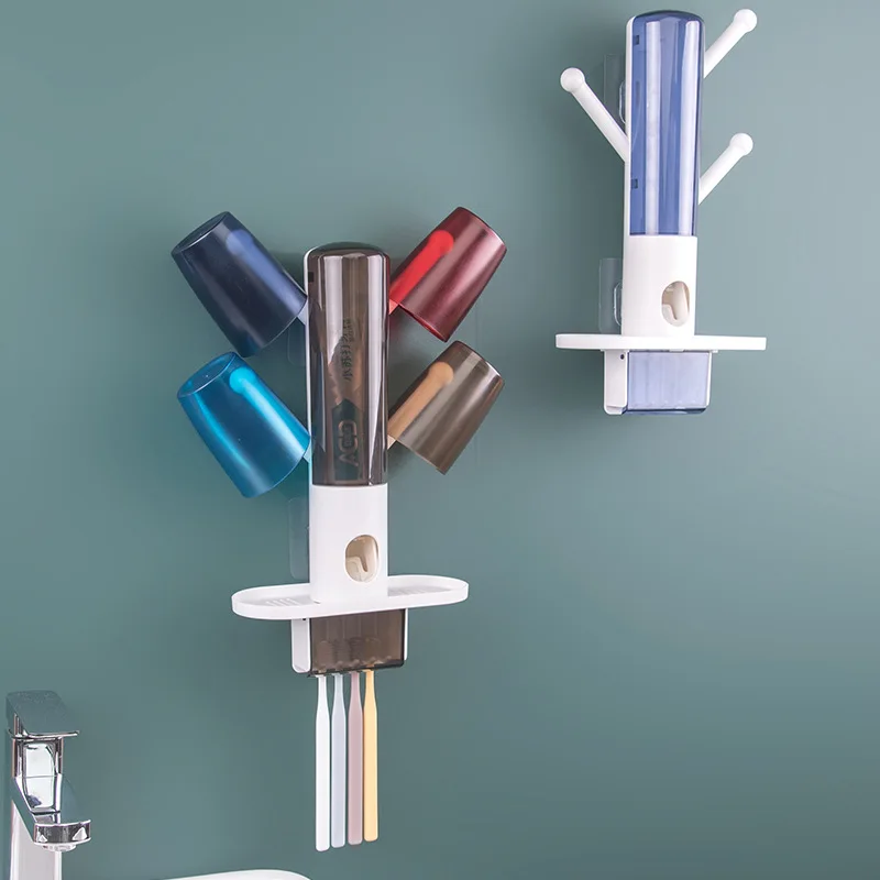 

Настенный держатель для зубных щеток, встроенный дозатор зубной пасты для ванной комнаты, закрытый Подарочный стакан