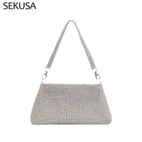 silver golde black mixed color rhinestones party handbags with handle diamonds soft design wedding gift evening bags