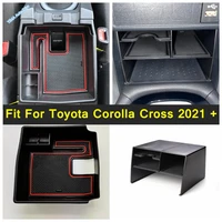 car multi function storage box organizer center console holder tray accessories plastic fit for toyota corolla cross 2021 2022