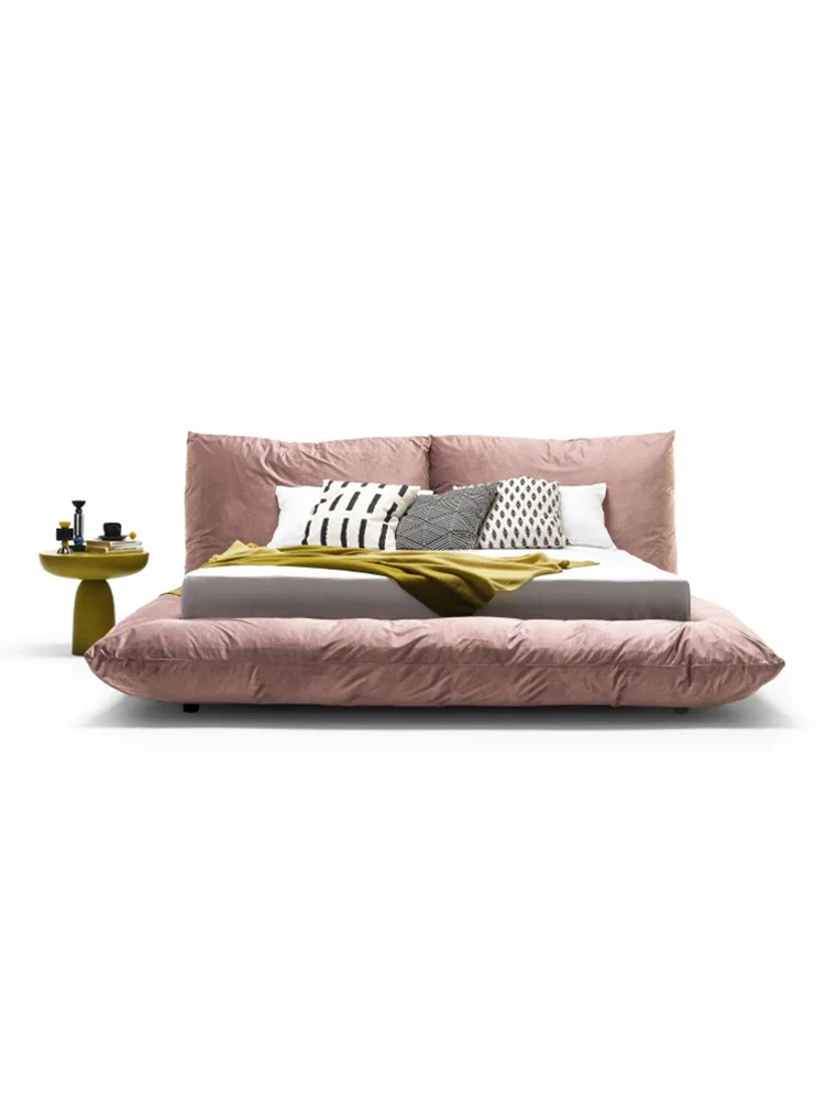 Кровать для главной спальни с тихим бризом и мягкой спинкой Современная тканевая