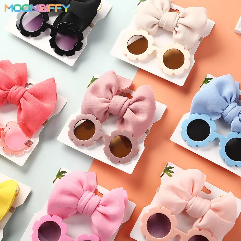 

Детские солнцезащитные очки, повязка на голову, модный большой бант, повязка на голову для принцессы, аксессуары для девочек, детские солнцезащитные очки, пляжные аксессуары