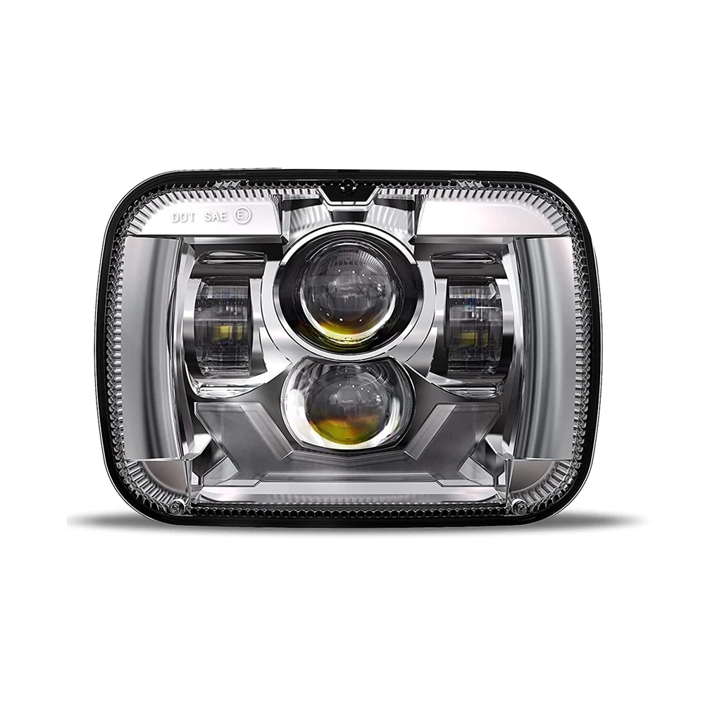 

Яркие антибликосветодиодный светодиодные фары 85 Вт H6054 5X7 7X 6, ДХО, сигнал поворота, Ближний и дальний свет, для Jeep XJ Ford GMC, серебристые