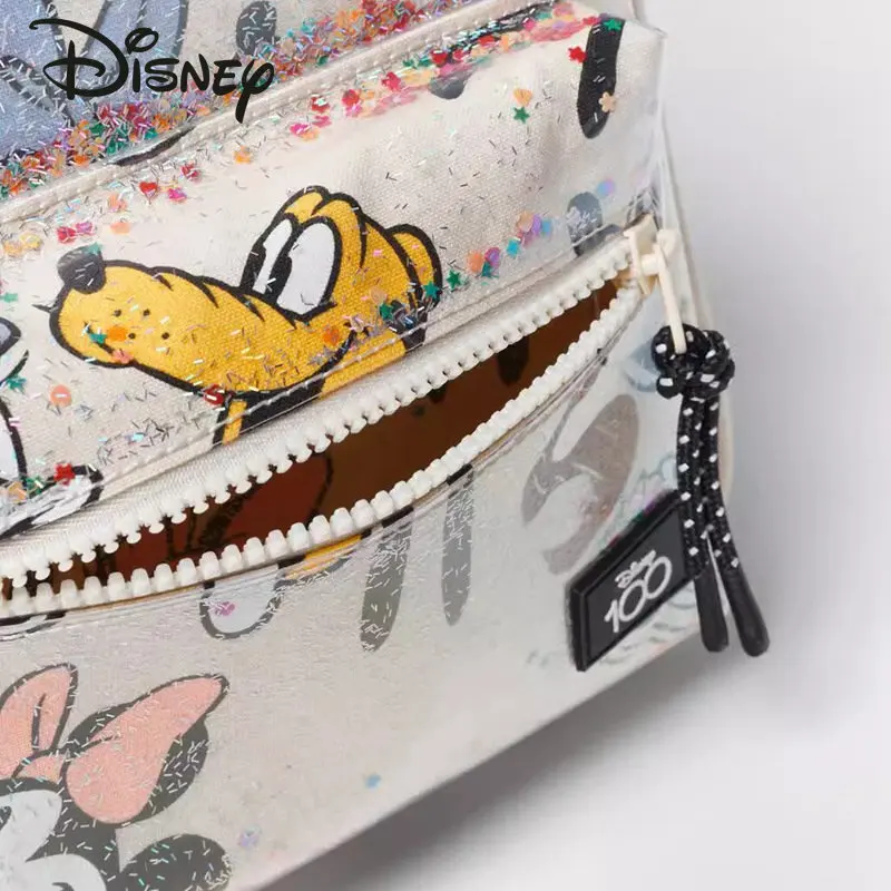 Disney Mickey New Backpack Fashion High Quality Sequins Women's Backpack Popular Leisure Lightweight Children's Book Bag
