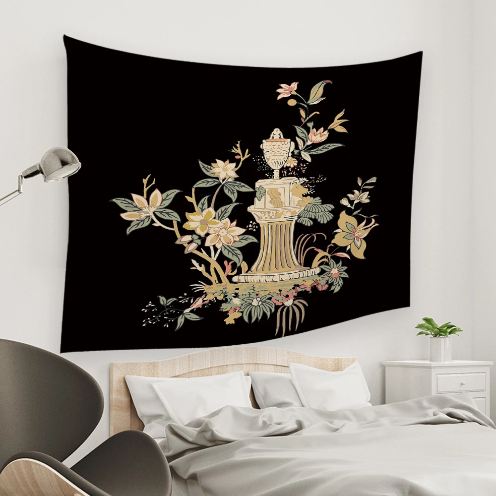 

Wall Room Tapestry Retro Floral Print Wall Tapestry Flower Tapestry Wall Hanging for Bedroom Dorm Home Decor Wall Tapestry