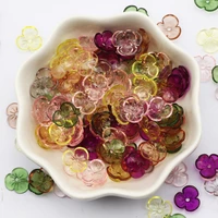 200pcs 10mm mix transparent flower caps acrylic beads loose spacer beads for jewelry making diy handmade necklace accessories