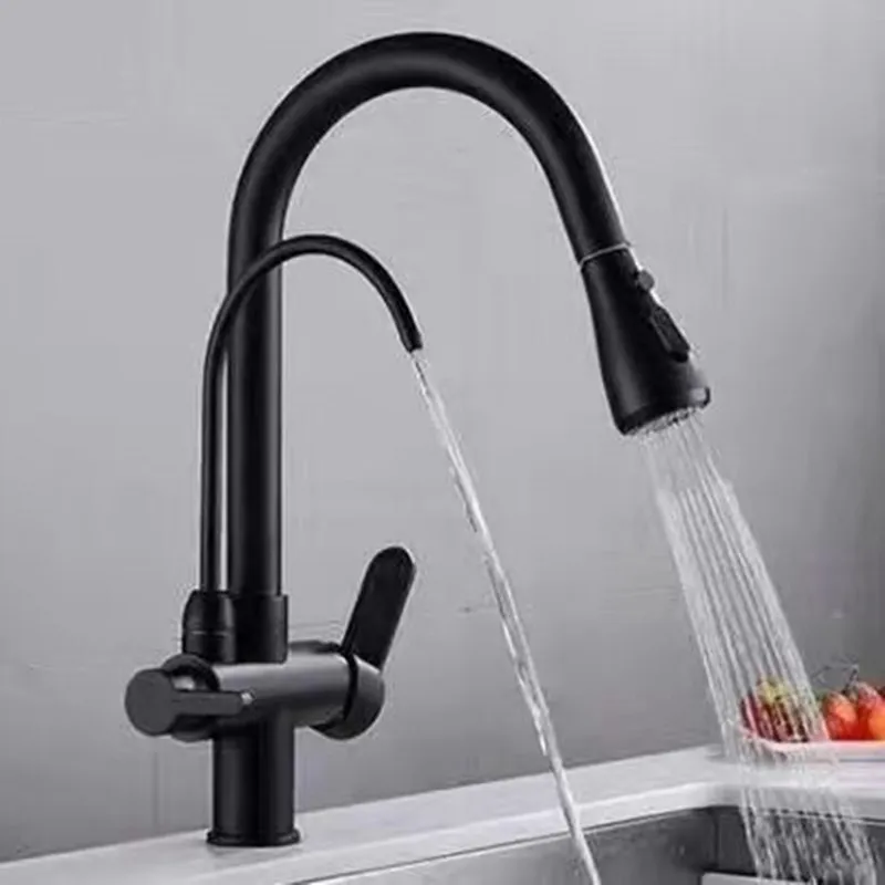

Kitchen draw rotary faucet cold and hot domestic purified water machine direct drinking and vegetable washing sink basin