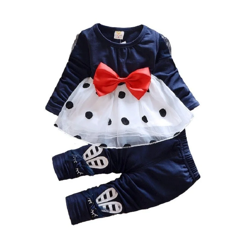 

New Spring Autumn Baby Clothes Children Girls Cute Dress Pants 2Pcs/Sets Toddler Casual Costume Kids Outfits Infant Tracksuits