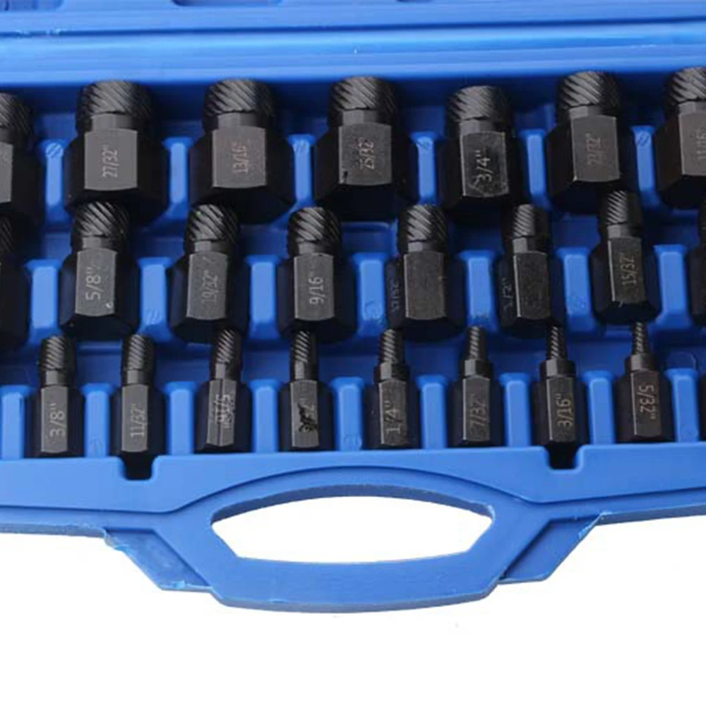 25pcs Screw Extractor Broken Wire Set Bright Finish for Spiral 3/8 21/32inch Screw Extractor/ Drill Bit Set Home