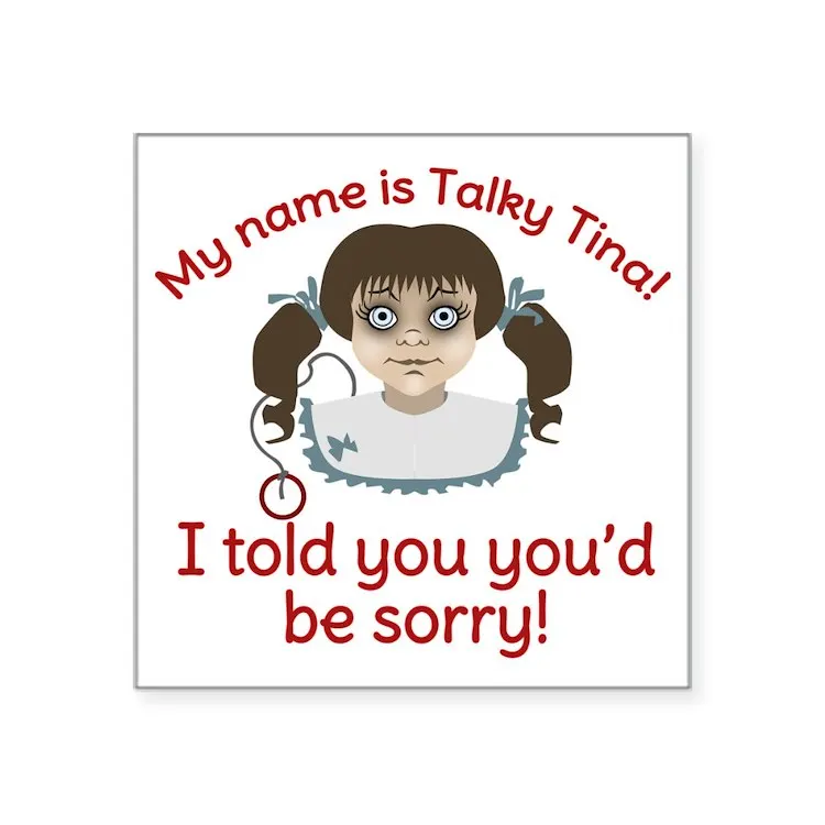

Наклейка «талки Тина я вам сказал», квадратная наклейка 3x3 дюйма для ноутбука, автомобиля, милая мультяшная картина, модный чемодан для общественных мест
