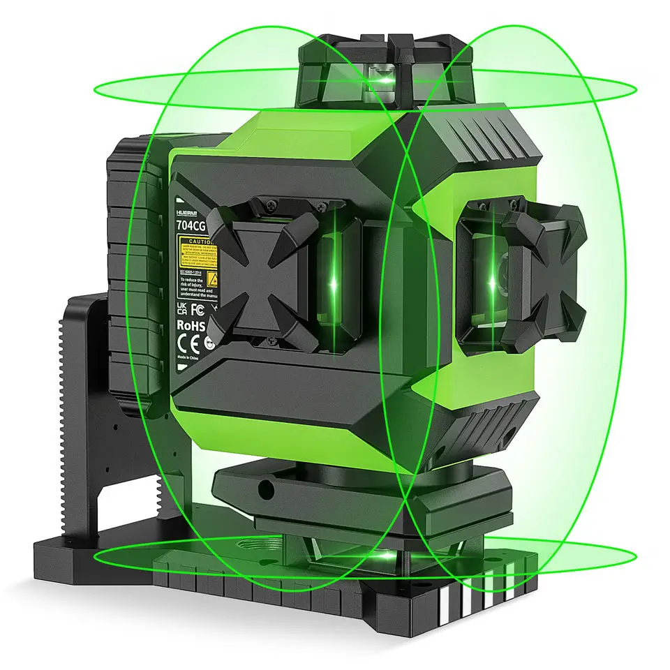 16-линейный лазерный уровень Huepar 704CG Digital 4D Поворот на 360 градусов продажа зеленых