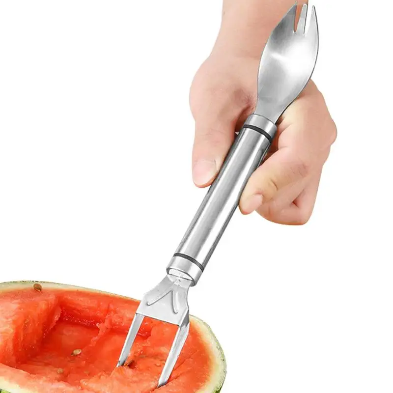 

Watermelon Fork Slicer Stainless Steel Double Ended Fruit Cutting Fork Portable And Rust Proof Tools For BBQ Picnic Camping
