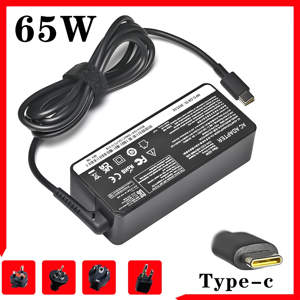 Laptop Charger For Lenovo Thinkpad X280 X380 X390 X395 L580 Adlx65ylc3a Adlx65ycc3d
