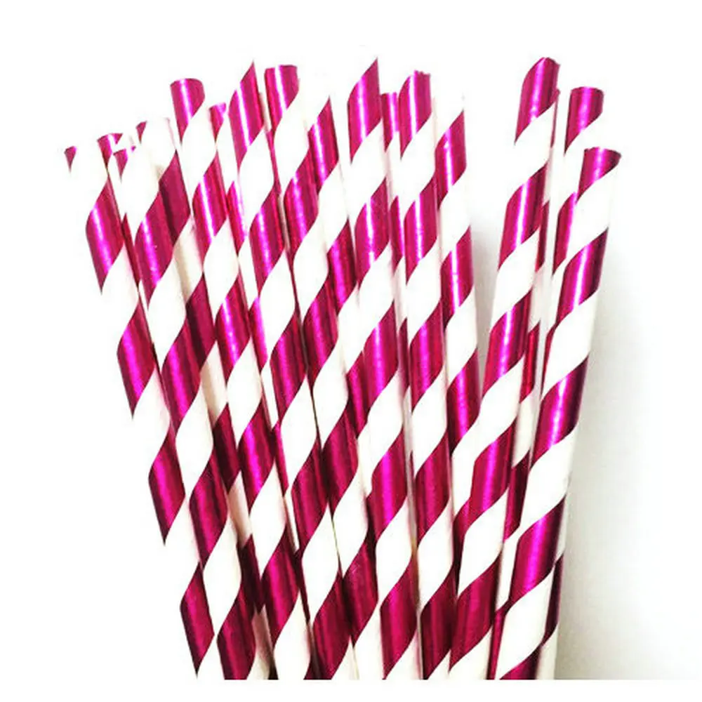 25 шт. бумажные соломинки в полоску форме сердца