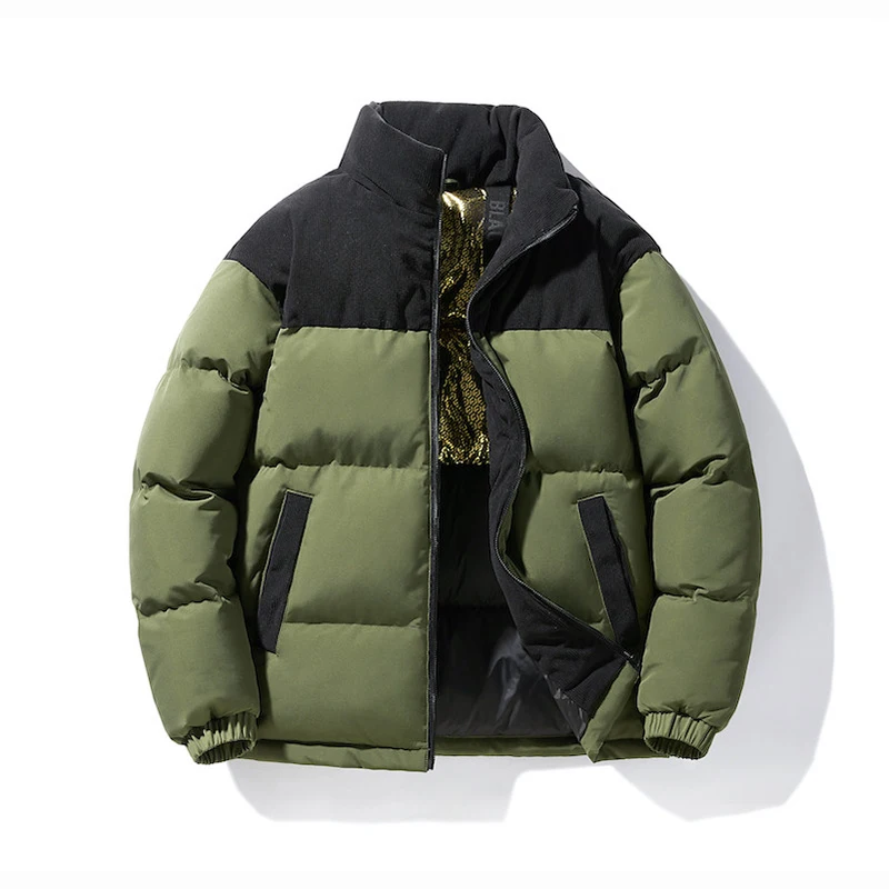 Зимняя мужская плотная теплая куртка черного и золотого цвета с технологией