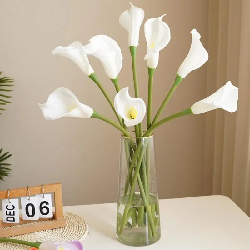 

New Simulation Simulated Calla Lily Large Single Various Colors Curled Decorative Simulation Artificial Flower Long Pole