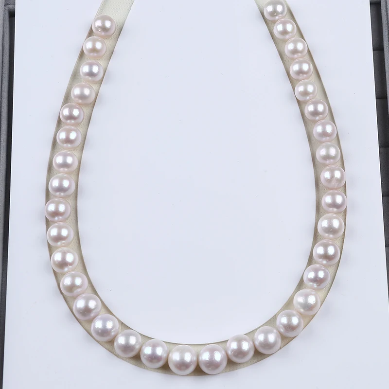 

10-12mm Natural White Edison Round Freshwater Pearl Strand For Jewelry Making