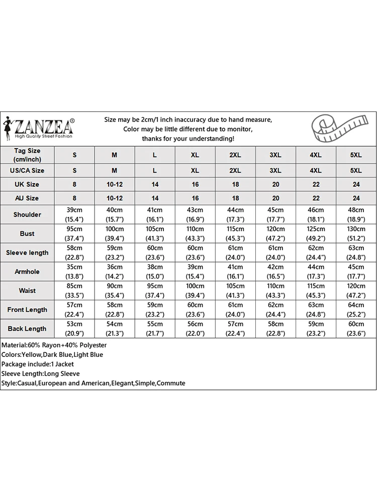Куртка ZANZEA женская джинсовая с длинным рукавом модная верхняя одежда из денима