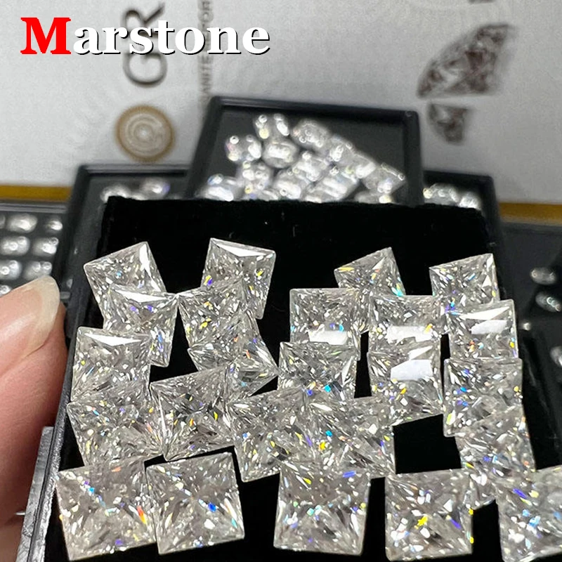 [Совершенно новое качество ЕС] Принцесса Муассанит Камень D Цвет 3EX ...