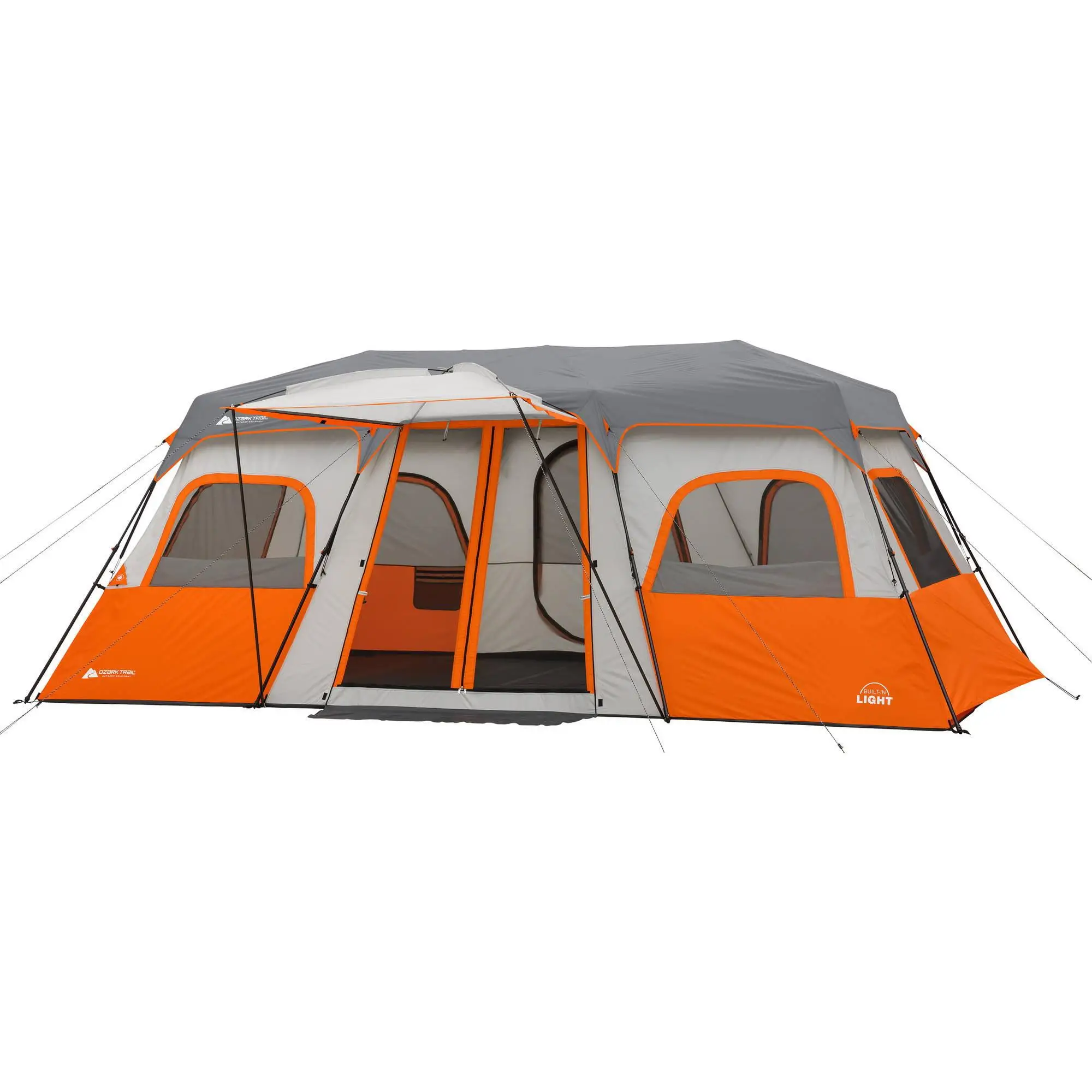 

12 Person Instant Cabin Tent with Integrated LED Lights, 3 Rooms